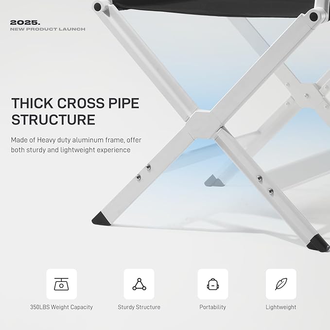 EVER ADVANCED Aluminum Directors Chair, Folding Studio Movie Chairs Camping - Image 4