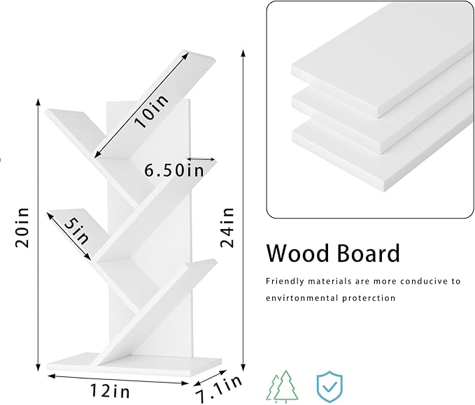5 Tier Tree Book Shelf, Small Desktop Bookshelf - Image 3