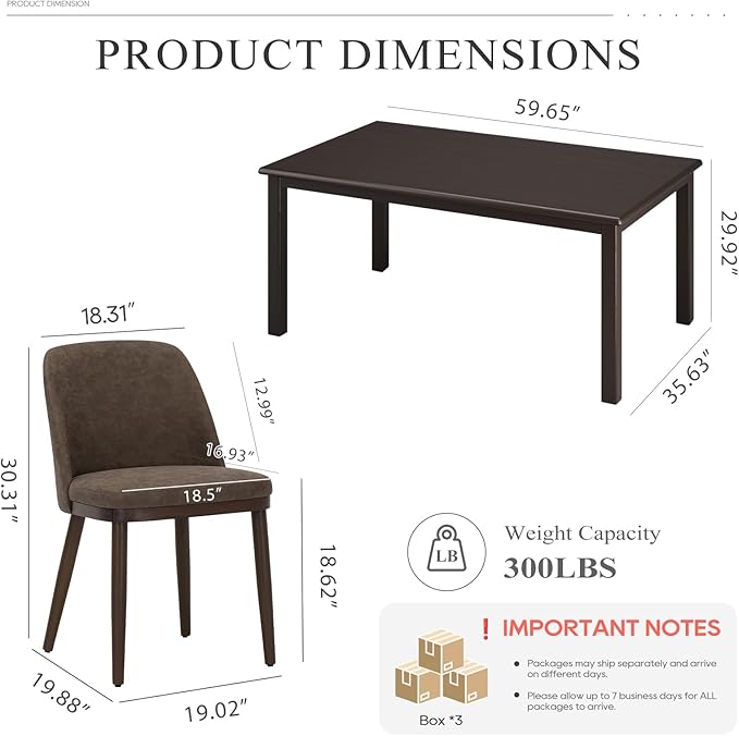COLAMY 60 Inch Rectangular Kitchen Dining Table - Image 6