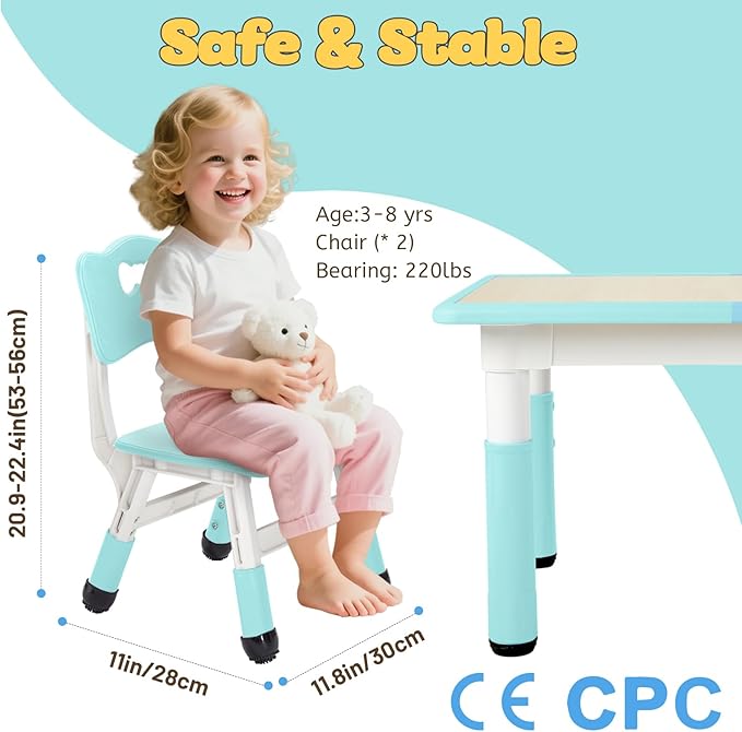 FUNLIO Adjustable Kids Chair, 3 Level Height Adjustable Toddler Chair - Image 2