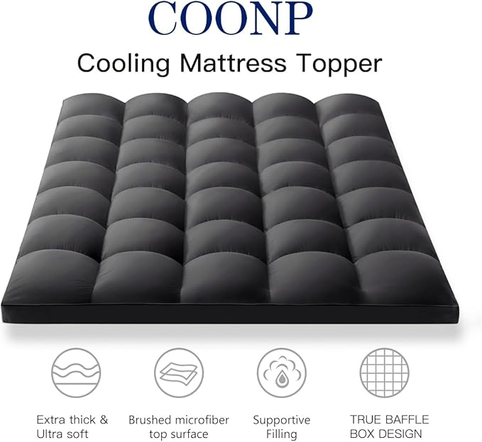 COONP Twin Mattress Topper, Extra Thick Pillowtop, Cooling Plush Mattress Pad - Image 2