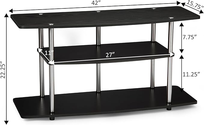 Convenience Concepts Designs2Go No Tools 46 inch 3 Tier Wide TV Stand - Image 3