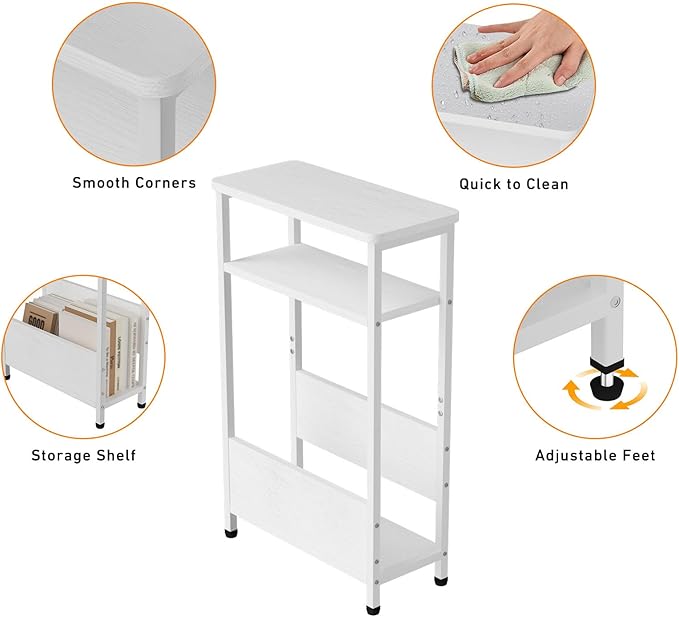 7.1" Narrow Side Table for Small Spaces, 3 Tier Small End Table - Image 6