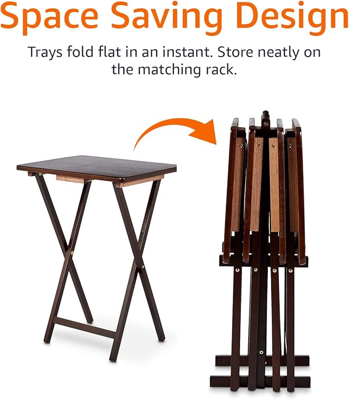 Amazon Basics Classic Foldable TV Dinner Tray Table - Image 5