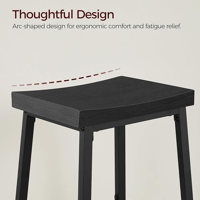 Bar Stools, Counter Height Bar Stools Set of 2, 23.7 Inch Saddle Stools - Image 6