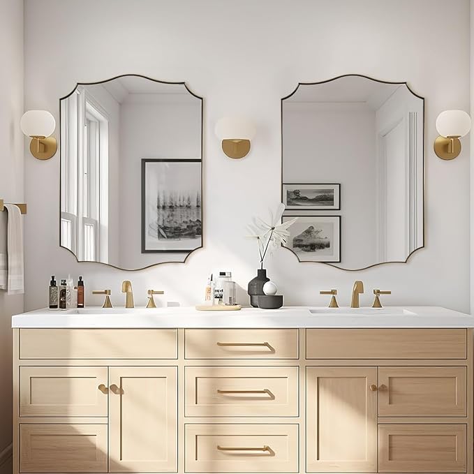 ANDY STAR Gold Vanity Mirror, 22x30 Inch Brushed Gold Mirror - Image 7