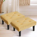 HOUCHICS Small Footstool Ottoman, Velvet Wooden Foot Stool Ottoman by HOUCHICS