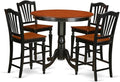 East West Furniture TRCH5-BLK-W 5 Piece Counter Height Pub Set Includes a Round by EastWestFurniture