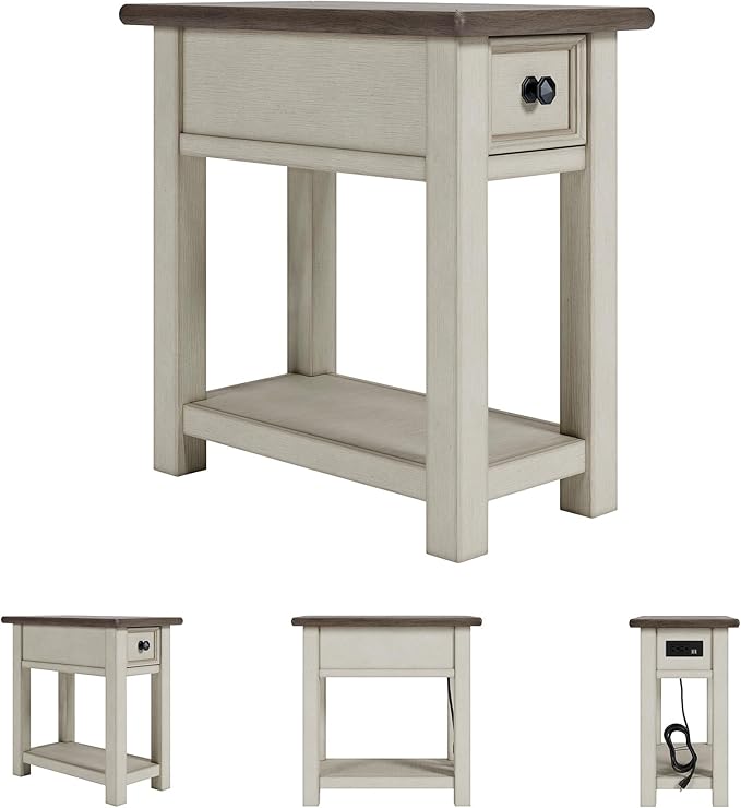 Signature Design by Ashley Bolanburg Farmhouse Chair Side End Table, Light - Image 5