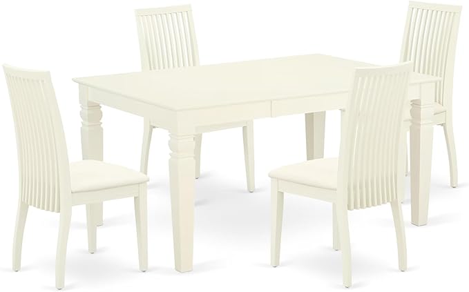 East West Furniture WEIP5-WHI-C 5 Piece Dining Room Table Set Includes a by EastWestFurniture
