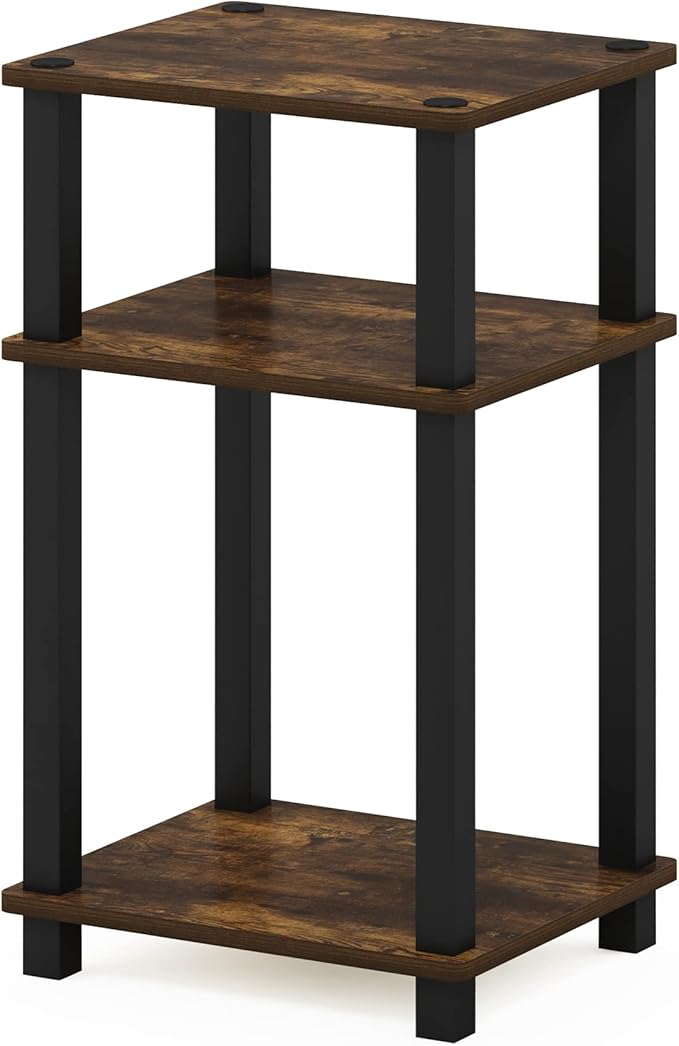 Furinno Just 3-Tier Turn-N-Tube End Table/Night Stand/Bedside Table, Amber - Image 5