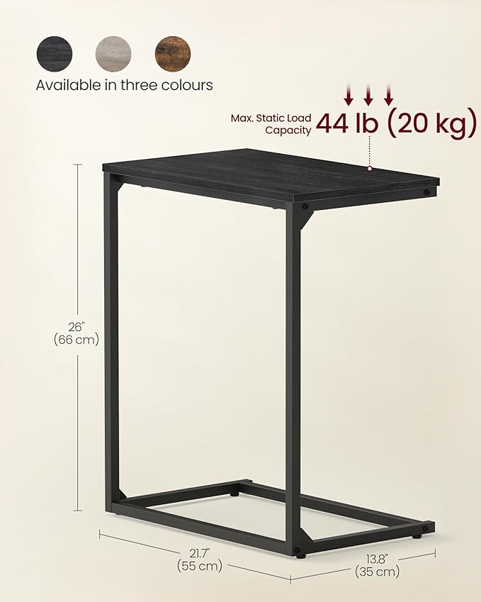 VASAGLE C Shape End Table, Small Coffee Table - Image 3