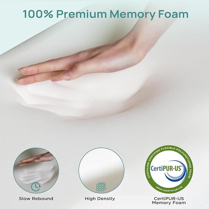 2 Inch Memory Foam Mattress Topper Queen Size, Soft Mattress Topper - Image 6