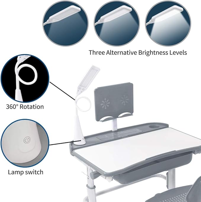 Kids Desk and Chair Set, Height Adjustable Children School Study Desk - Image 5
