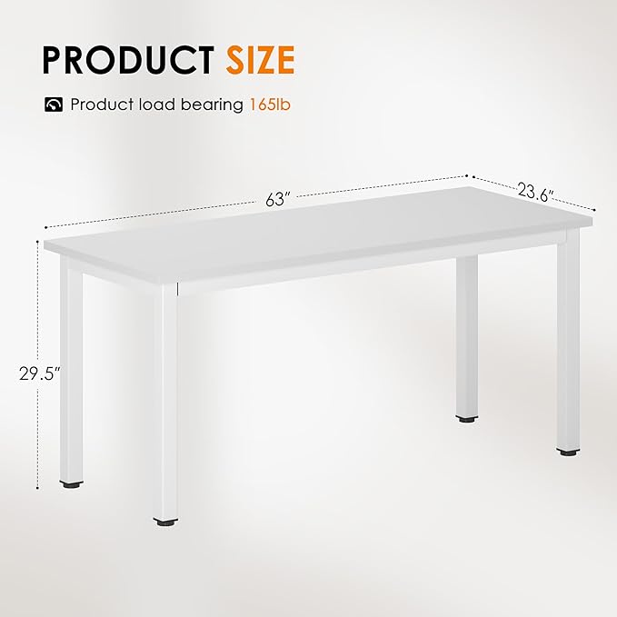 DlandHome 63 inches X-Large Computer Desk, Composite Wood Board School Desk - Image 3