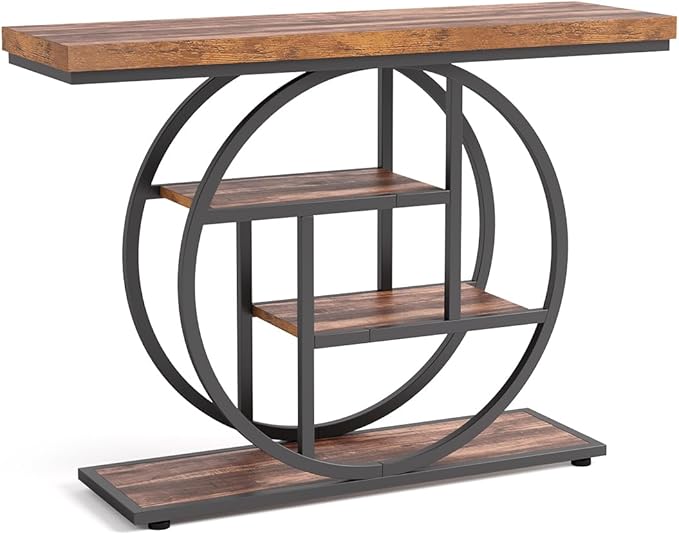 LITTLE TREE Console Table, 4-Tier Entryway Table, 41.3-Inch Industrial Sofa - Image 8