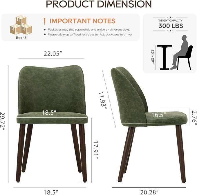 COLAMY Upholstered Dining Chairs Set of 6, Modern PU Leather Dining Room - Image 5