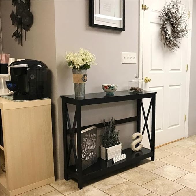 Yaheetech Console Table for Entryway, 2 Tier Entryway Table Bookshelf Accent - Image 2