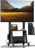 Rolling TV Stand with Power Outlet, Mobile TV Stand on Wheels by Unknown