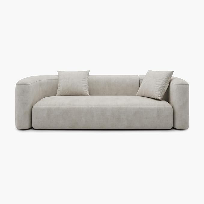 Acanva Luxury Modern Tight Curved Back Velvet Sofa, Minimalist Style Comfy Couch - Image 7