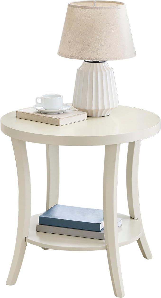 Roundhill Furniture Perth Contemporary Round End Table - Image 8