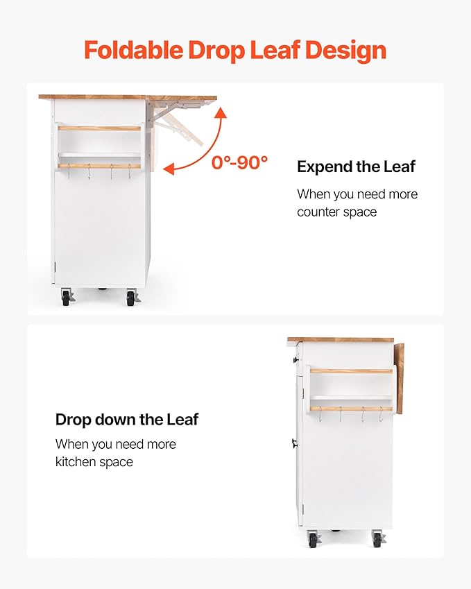 VEVOR Kitchen Island Cart, - Image 4