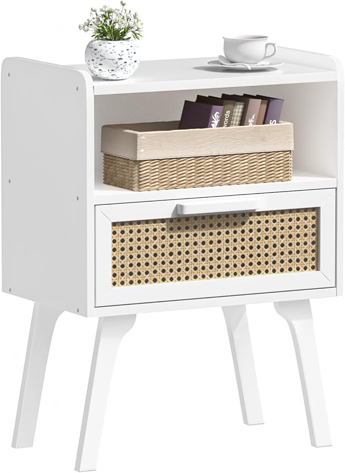 Lerliuo Rattan Nightstand, Bedside Table by Lerliuo