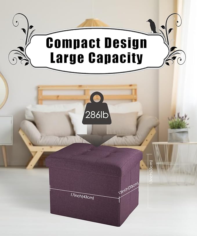 Ottoman Storage Ottoman Foot Rest Stool Foldable Bench - Image 3