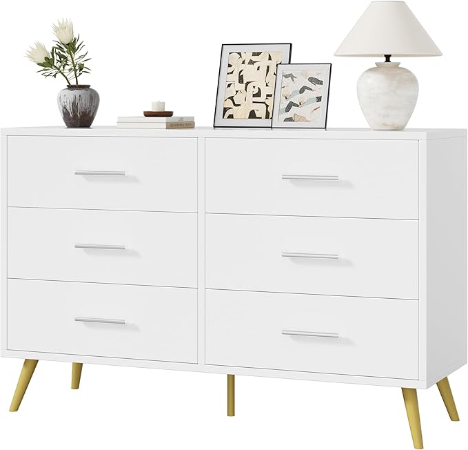 Shintenchi 6 Drawer Dresser, Wide Chest of Drawers Organizer Storage by Shintenchi