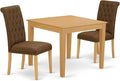 East West Furniture OXBR3-OAK-18 3 Piece Dinette Set by EastWestFurniture