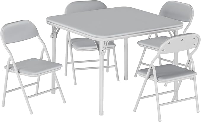 GarveeHome 5-Piece Kids Folding Table and Chairs Set, Toddlers Children's - Image 9
