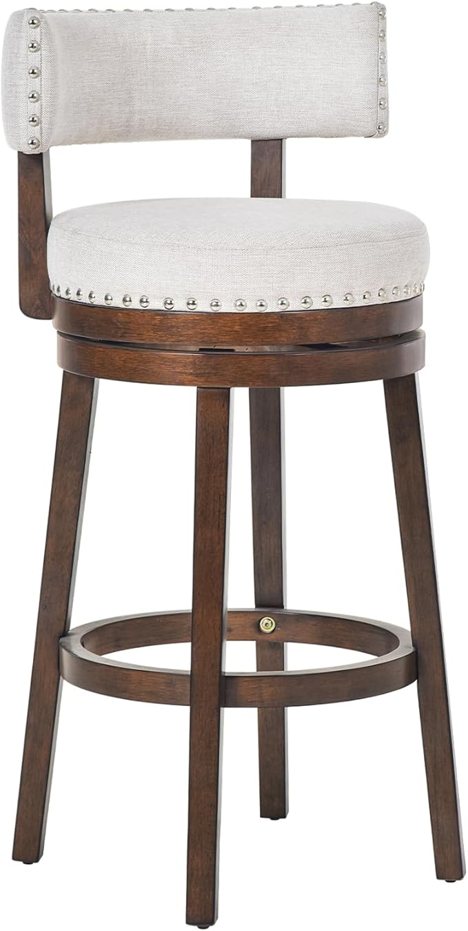 COLAMY Swivel Bar Stool, Swivel Bar Height Bar Stool, Modern Swivel Barstool - Image 9