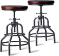 Diwhy Industrial Vintage Bar Stool, Kitchen Counter Height Adjustable Pipe Stool by Diwhy