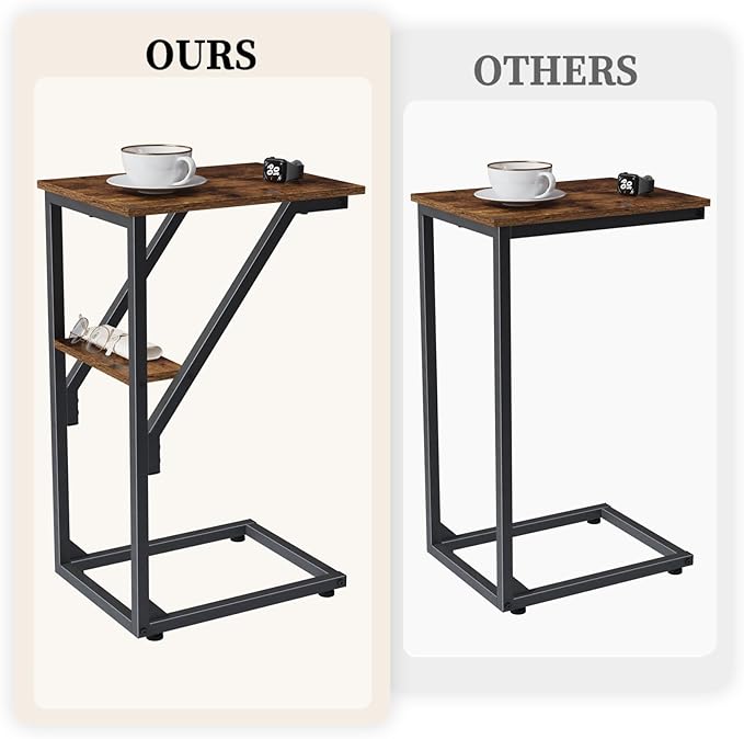 C-Shaped End Table, Small Side Table - Image 4