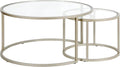 Watson Round Nested Coffee Table in Satin Nickel by HennHart