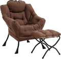 Lazy Chair with Ottoman, Modern Chair with Folding Footrest, Lounge Accent Chair by Furlide