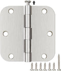 42 Pack Rounded Door Hinges Brushed Nickel 3.5 Inch Interior 5/8" 3-1/2" Flat by TDCHINGES