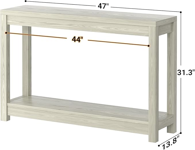 47" Farmhouse Wood Entryway Table Narrow Console Table - Image 3