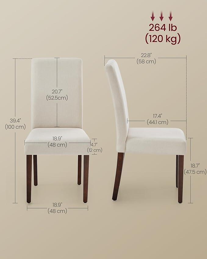VASAGLE Dining Chairs, Parsons Chairs - Image 2