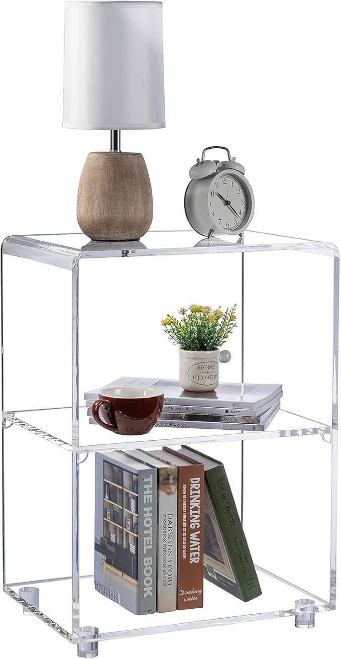 MyGift 3 Tier Clear Acrylic Table, Accent Furniture - Image 6