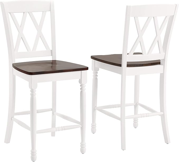 Crosley Furniture Shelby Wood X Back Counter Height Bar Stools Set of 2 - Image 5