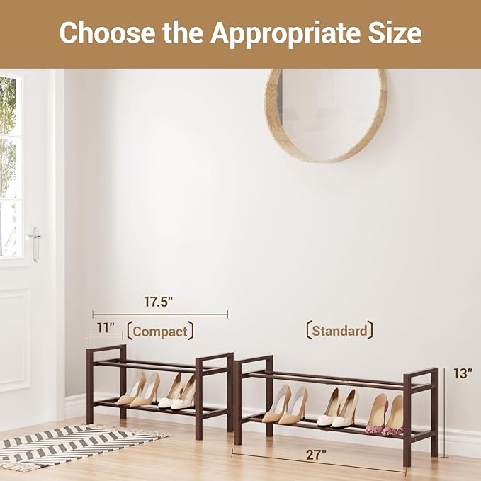 Haddockway Bamboo Shoe Rack for Closet, Free Standing Shoe Organizer - Image 3
