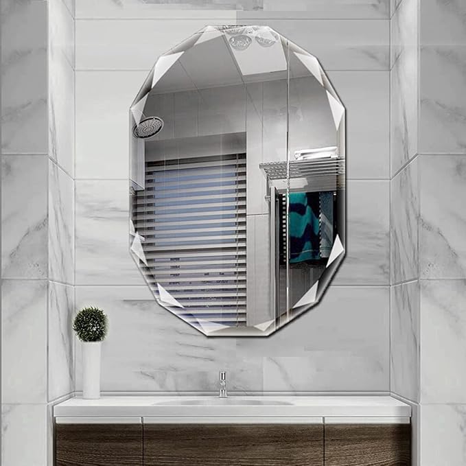 Single Beveled Edge Frameless Wall Mount Bathroom Vanity Mirror, 24” X by Unknown