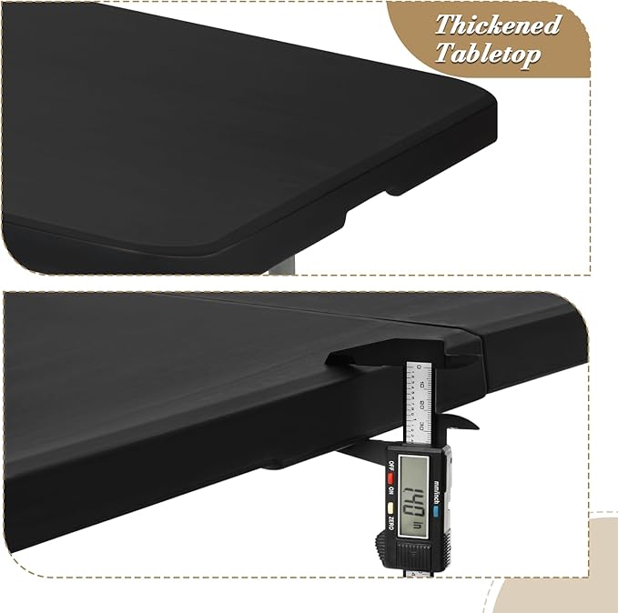 Athena Collection 6 ft Square Folding Dining Table, Large Plastic Foldable - Image 5