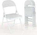 VECELO Padded Folding Chairs 4 Pack, Comfortable Cushioned Seat & Backrest by VECELO
