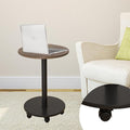 Pedestal with Wheels TV Tray Table, Rotating Couch Tables That Slide Under by vorriop
