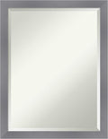 Amanti Art Grey Wall Mirror 27x21 Edwin Grey Rectangle Bathroom Mirror by AmantiArt