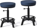 Vintage Short Bar Stools Industrial Swivel Counter Stools 17-24inch Height by BOKKOLIK