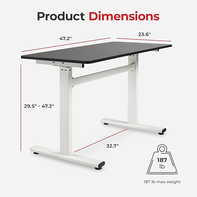 Sunny Health & Fitness Multi-Purpose Air-Drive Adjustable Standing Desk - Image 6