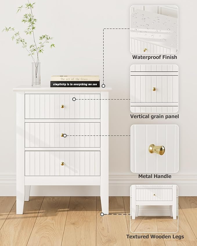 Fluted Nightstand, Farmhouse Night Stand - Image 8